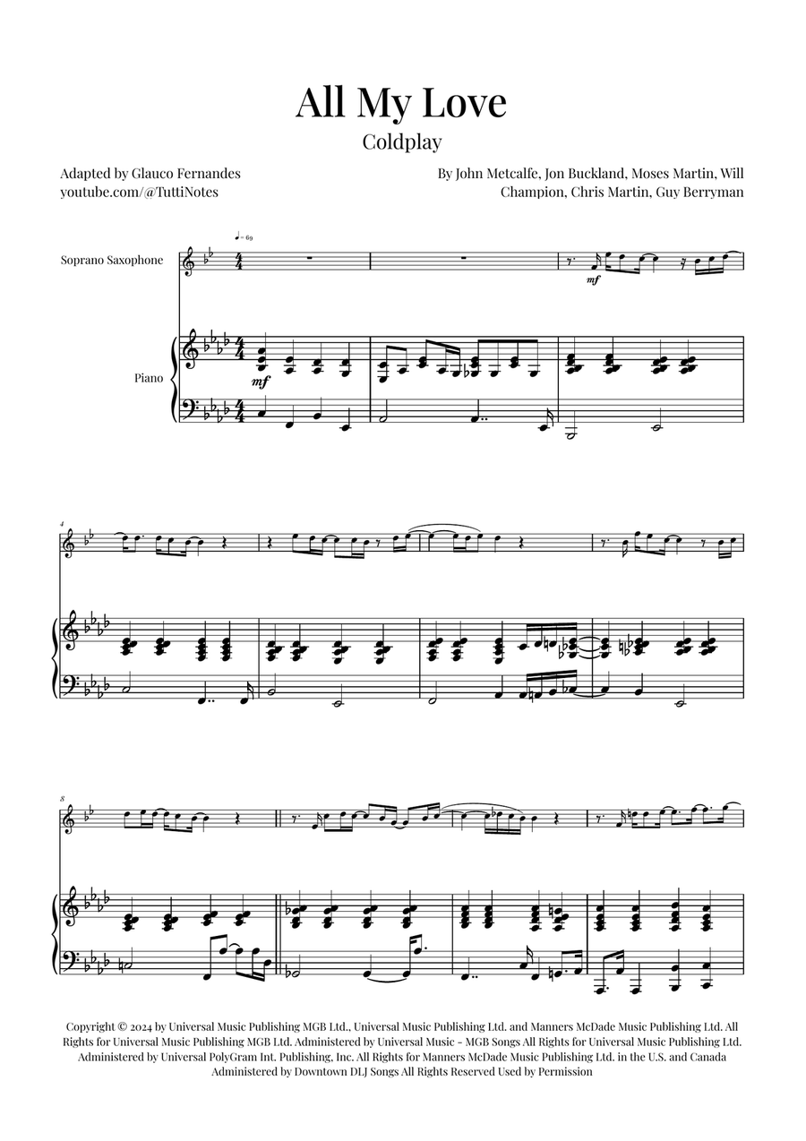 All My Love Chamber Music scores gallery preview page 1