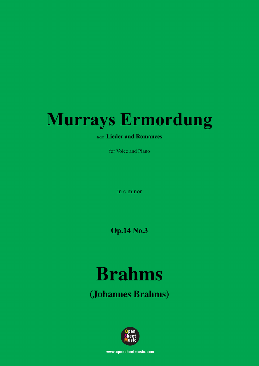 Brahms-Murrays Ermordung,in c minor Piano, Vocal scores gallery preview page 1