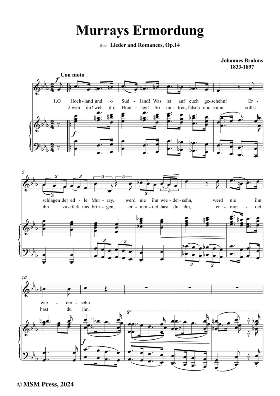 Brahms-Murrays Ermordung,in c minor Piano, Vocal scores gallery preview page 2