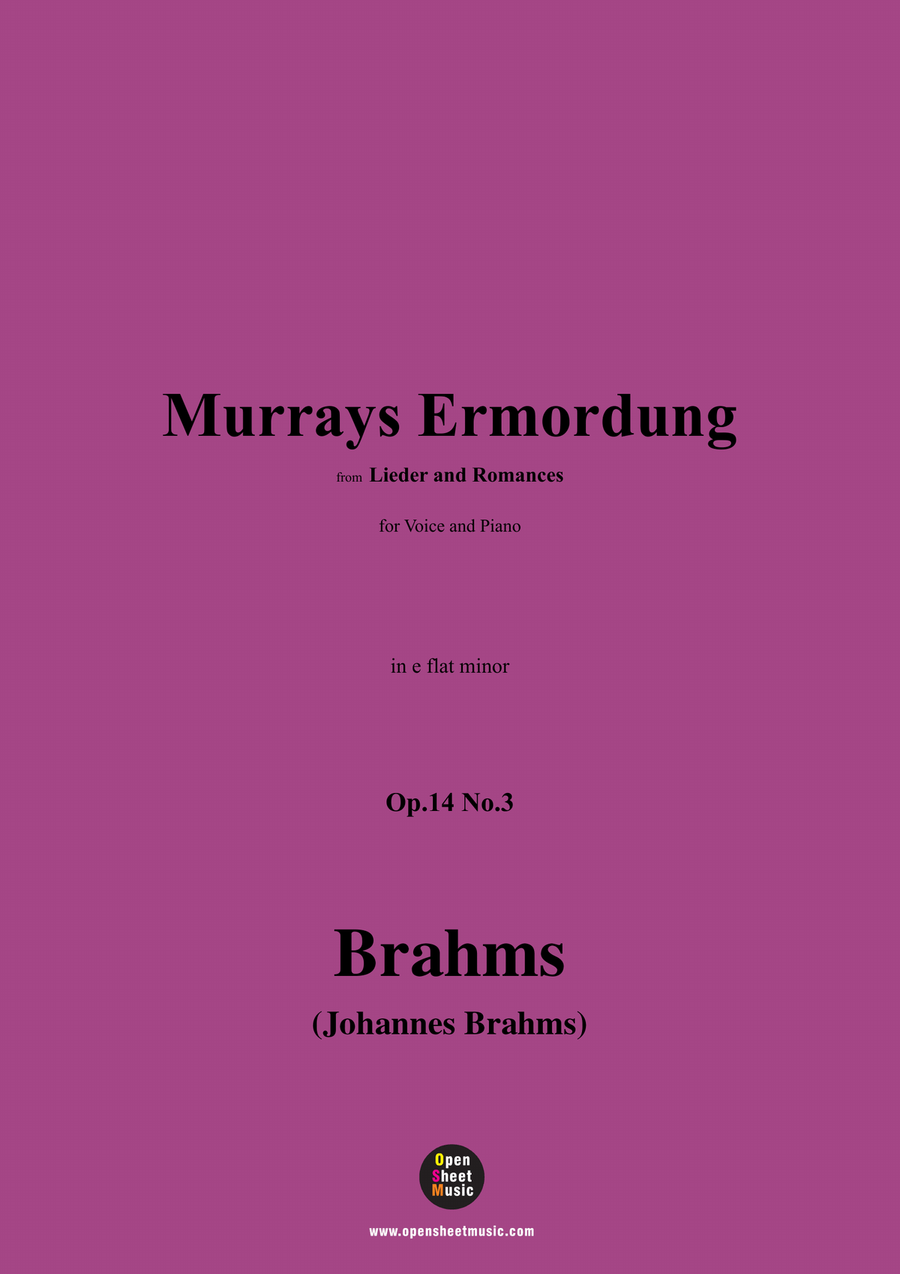 Brahms-Murrays Ermordung,in e flat minor Piano, Vocal scores gallery preview page 1