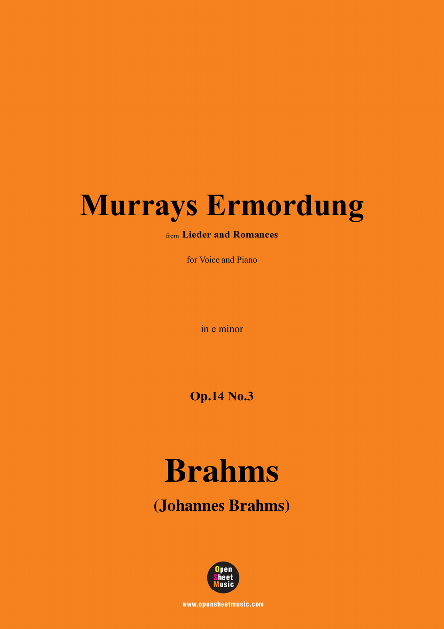 Brahms-Murrays Ermordung,in e minor Piano, Vocal scores gallery preview page 1