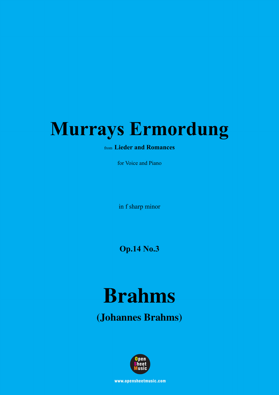 Brahms-Murrays Ermordung,in f sharp minor Piano, Vocal scores gallery preview page 1