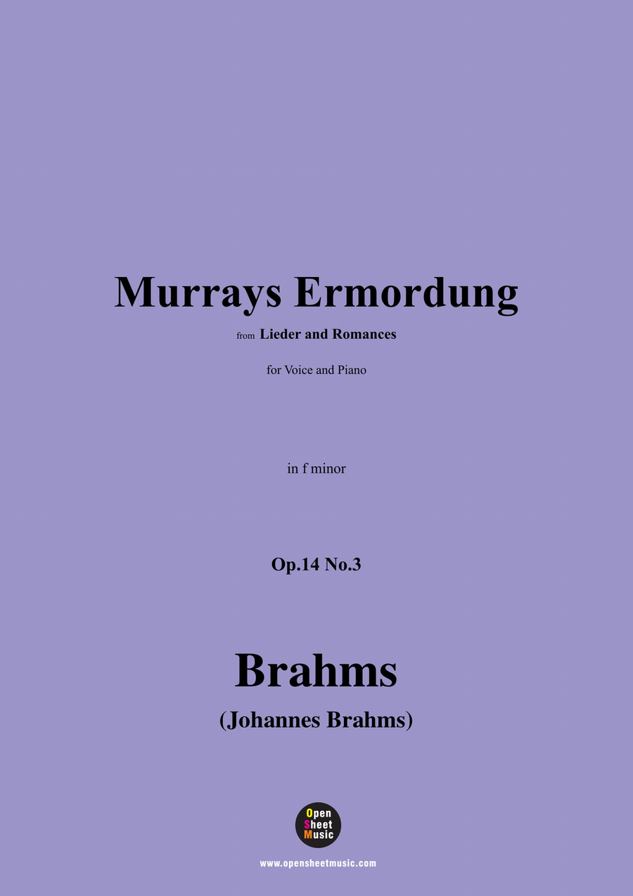 Brahms-Murrays Ermordung,in f minor Piano, Vocal scores gallery preview page 1