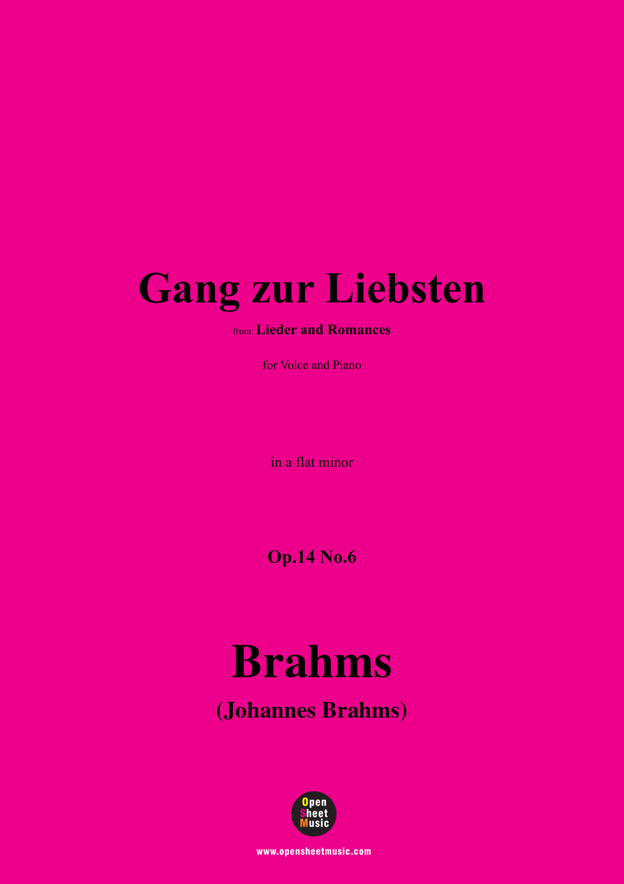Brahms-Gang zur Liebsten,in a flat minor Piano, Vocal scores gallery preview page 1