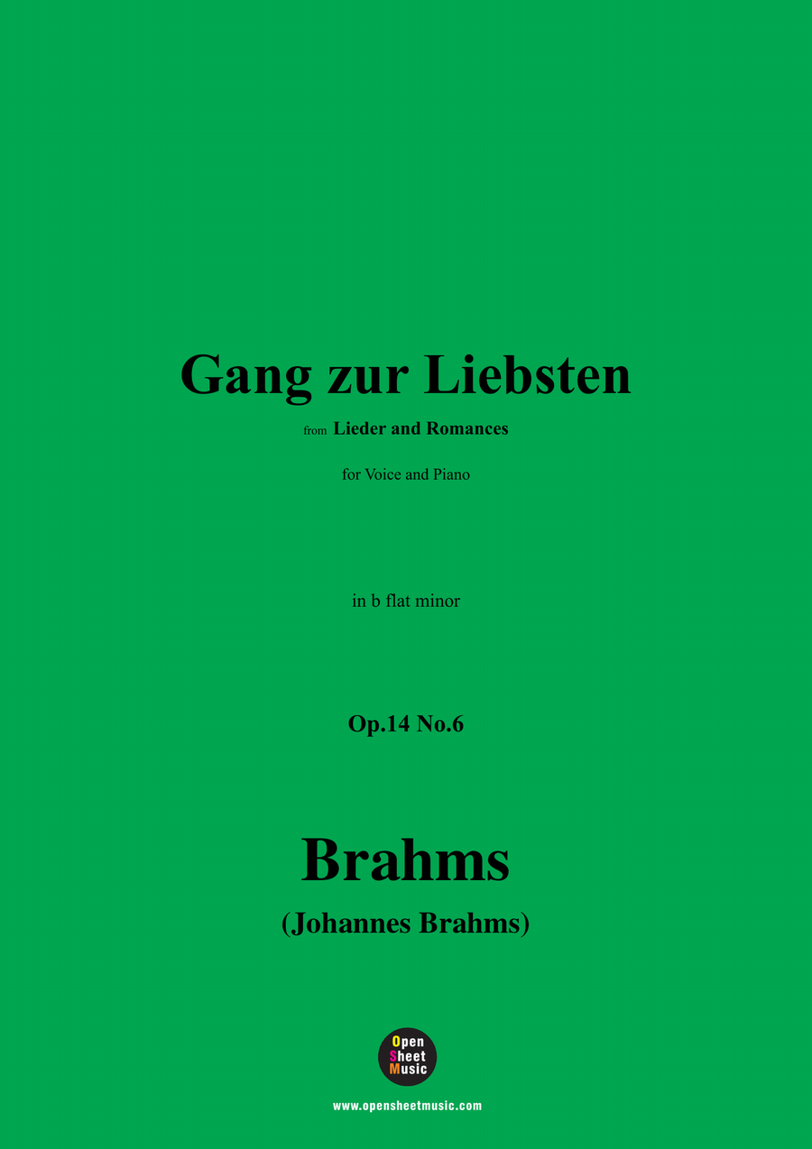 Brahms-Gang zur Liebsten,in b flat minor Piano, Vocal scores gallery preview page 1