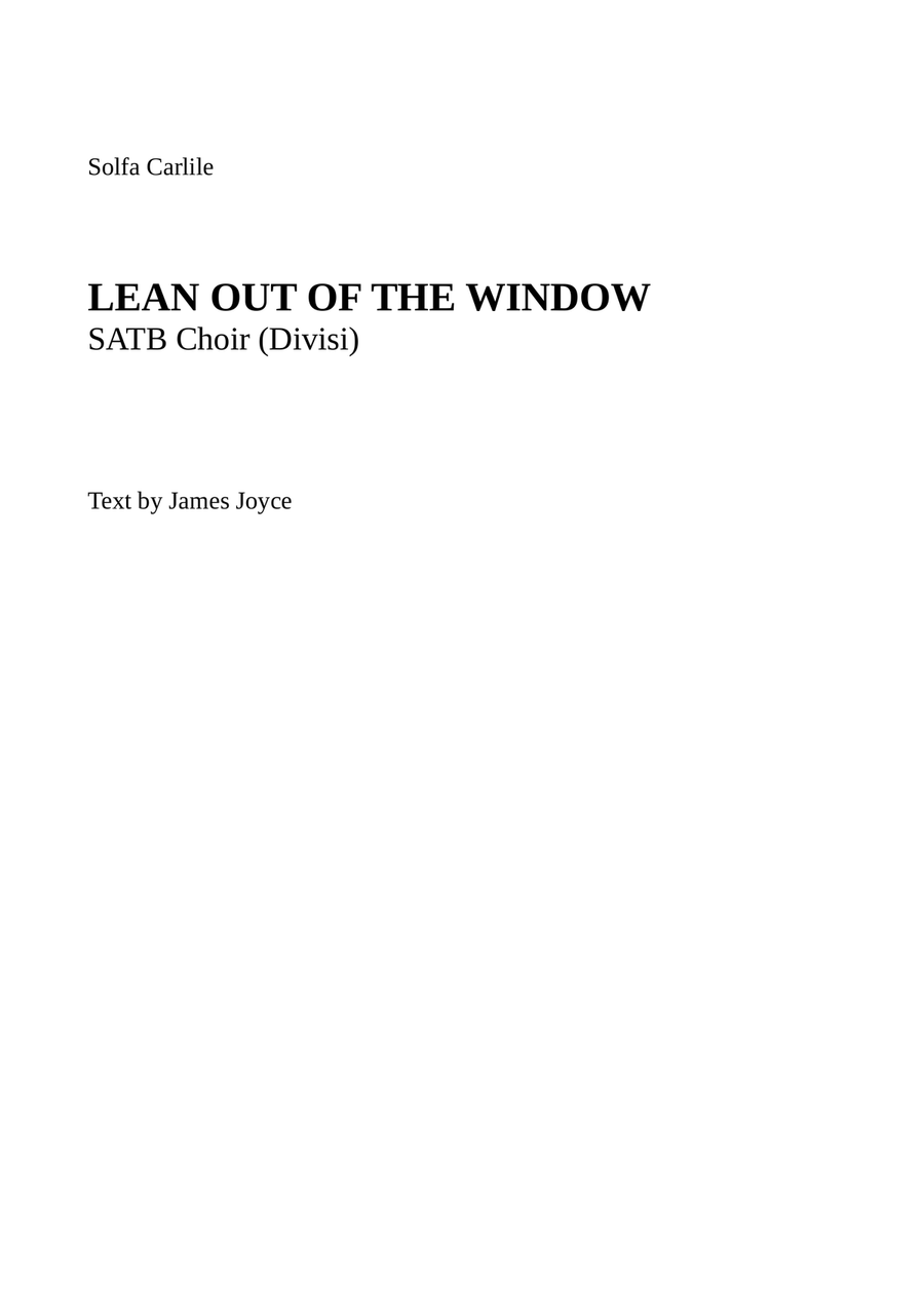 Lean out of the Window (after James Joyce) Divisi scores gallery preview page 1