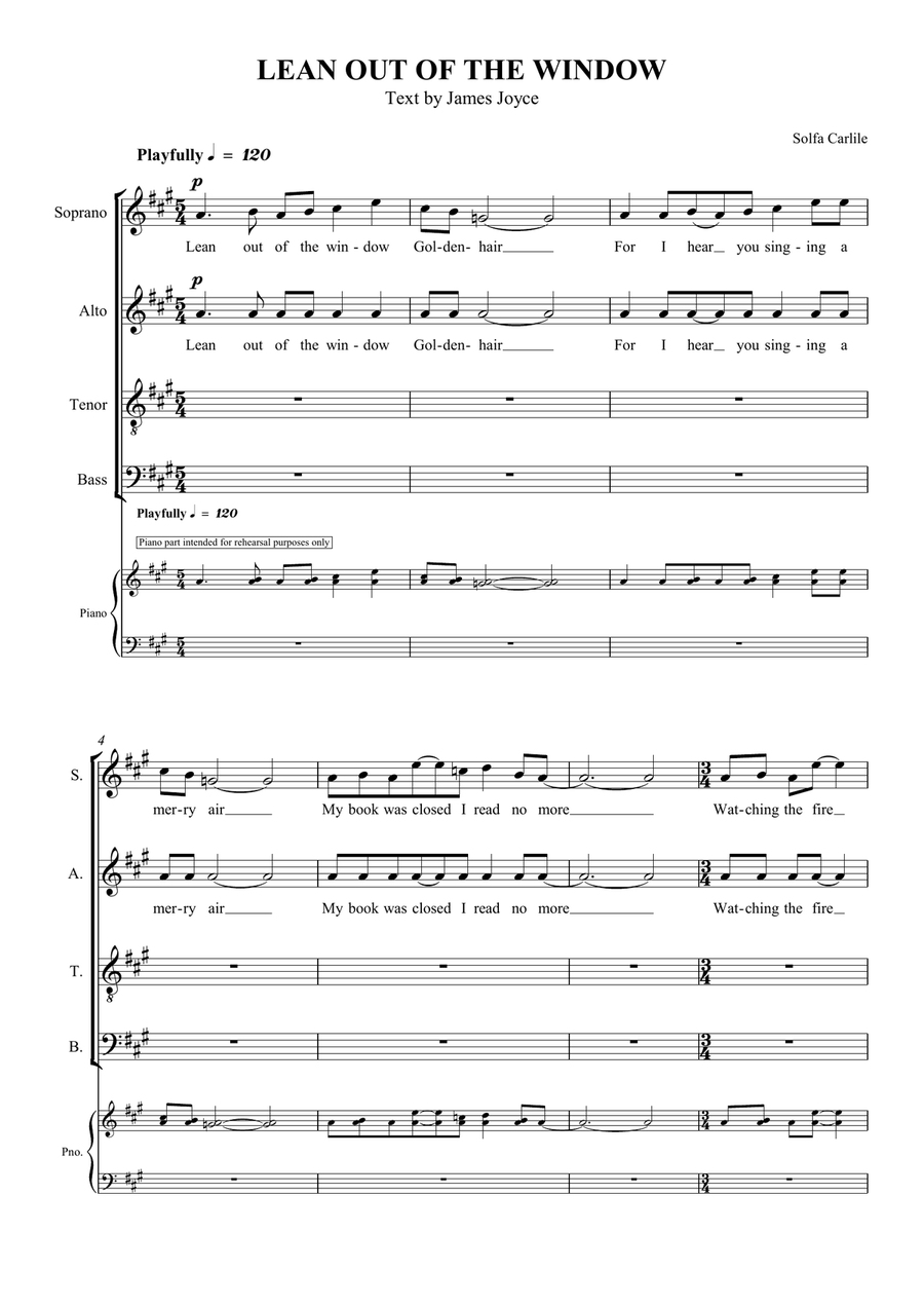 Lean out of the Window (after James Joyce) Divisi scores gallery preview page 3