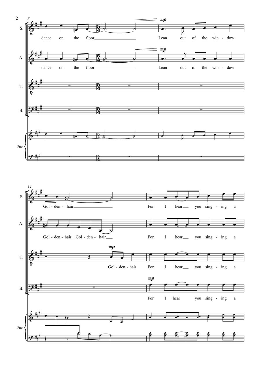 Lean out of the Window (after James Joyce) Divisi scores gallery preview page 4