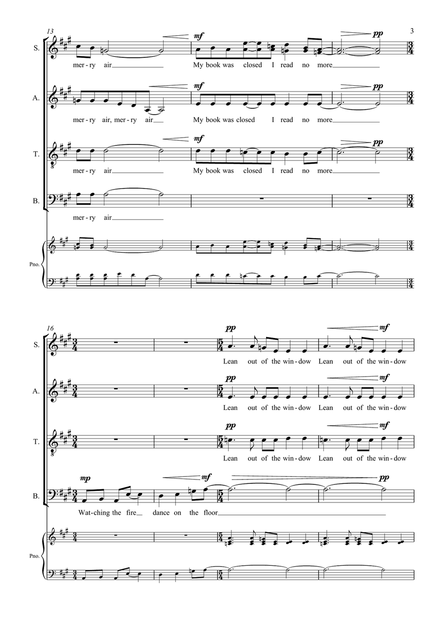 Lean out of the Window (after James Joyce) Divisi scores gallery preview page 5