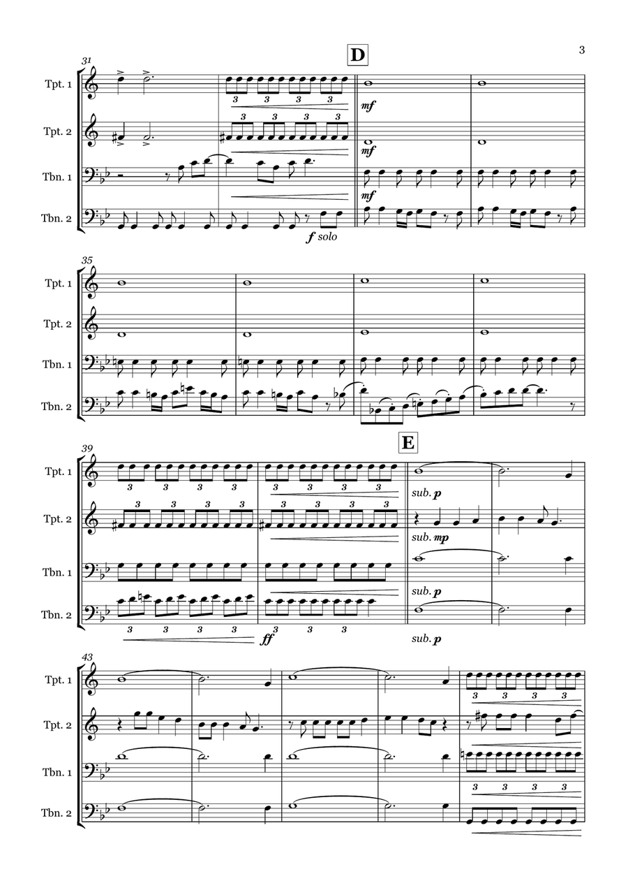 Christmas (Baby Please Come Home) Brass Quartet scores gallery preview page 3