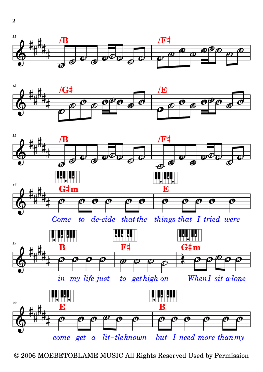 Snow (Hey Oh) Snow (Hey Oh) Easy Piano scores gallery preview page 2