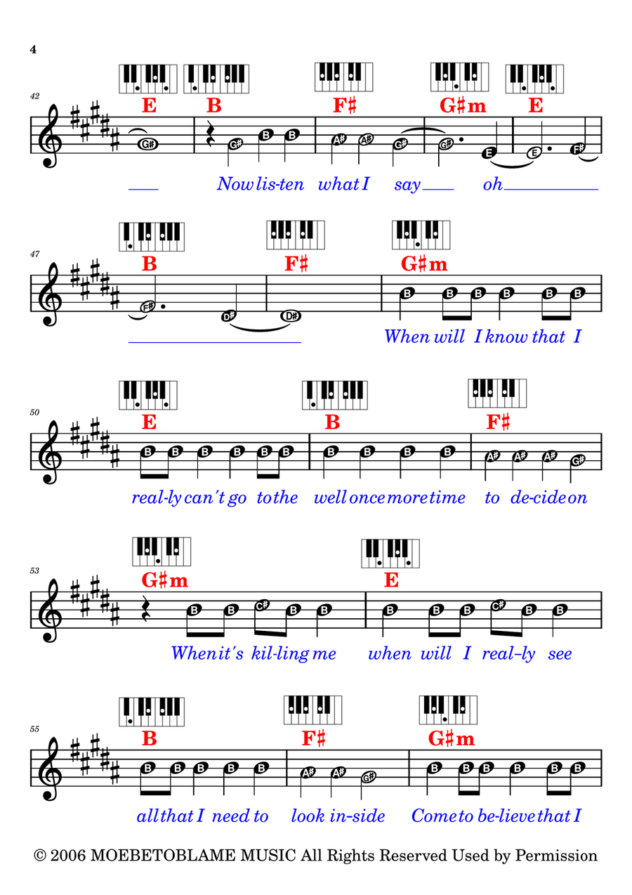 Snow (Hey Oh) Snow (Hey Oh) Easy Piano scores gallery preview page 4