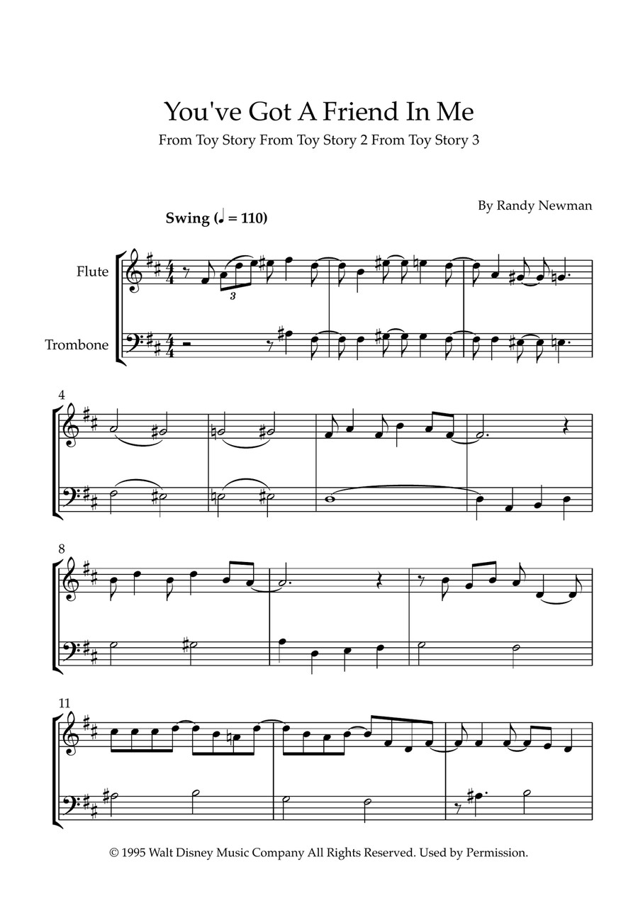 You've Got A Friend In Me Flute scores gallery preview page 1