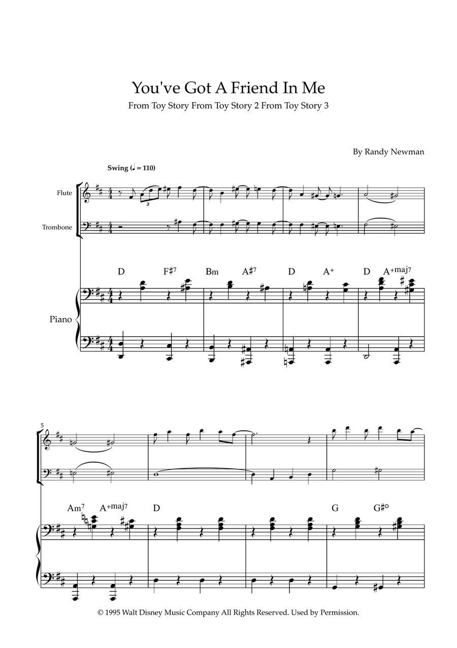 You've Got A Friend In Me Flute scores gallery preview page 1