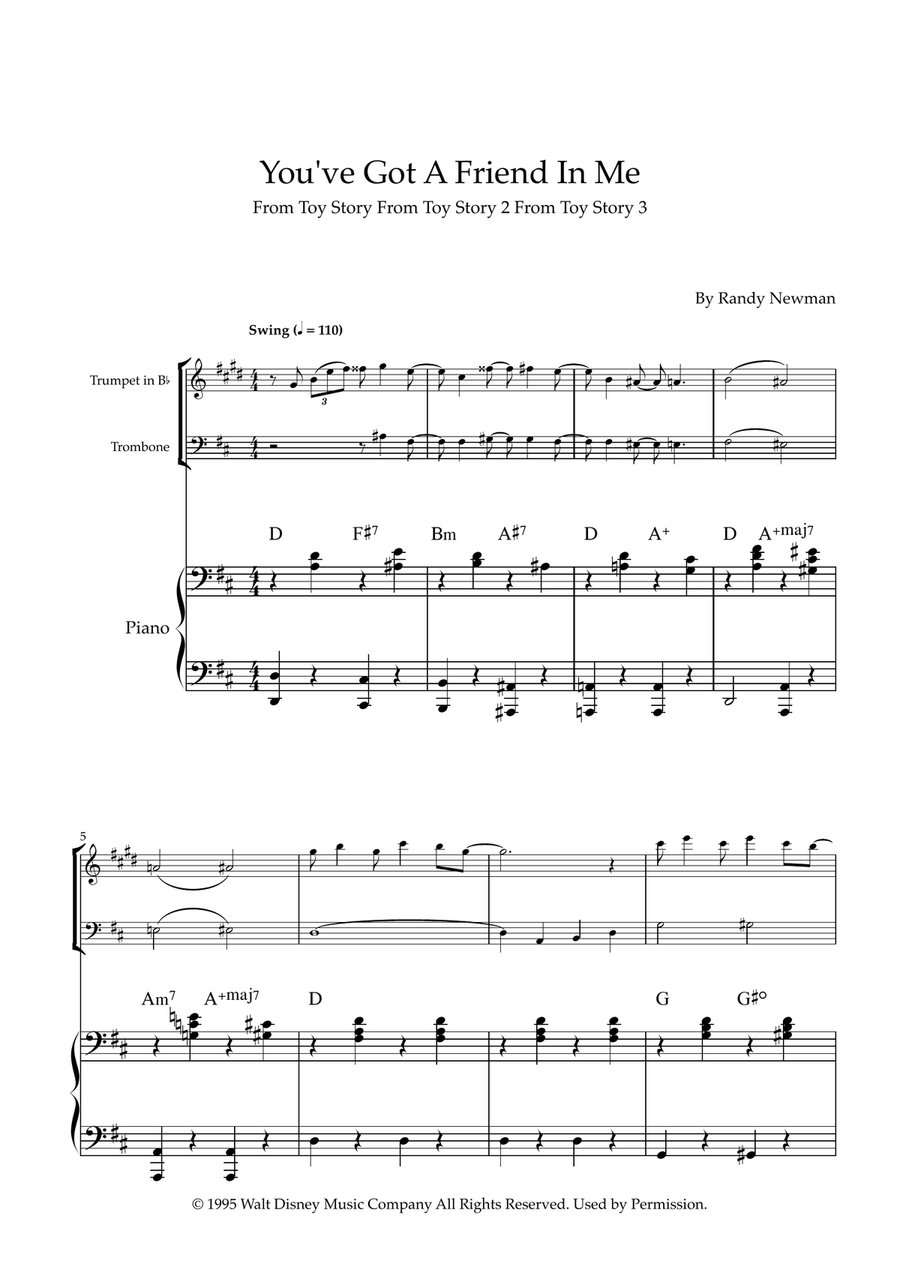 You've Got A Friend In Me Brass Duet scores gallery preview page 1