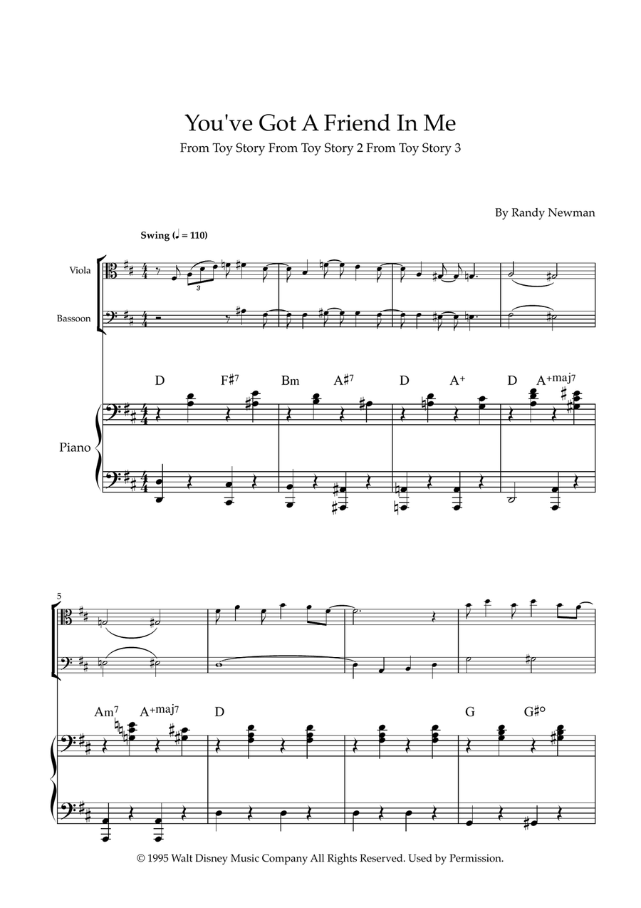 You've Got A Friend In Me Bassoon scores gallery preview page 1