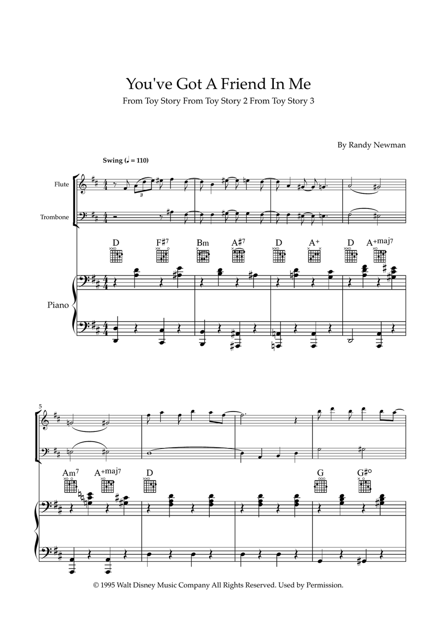 You've Got A Friend In Me Flute scores gallery preview page 1