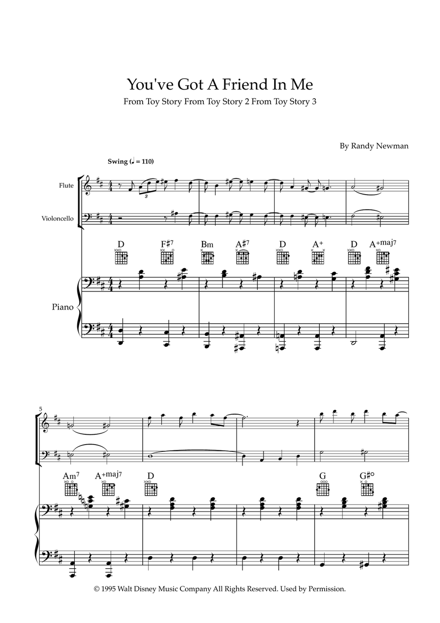 You've Got A Friend In Me Flute scores gallery preview page 1