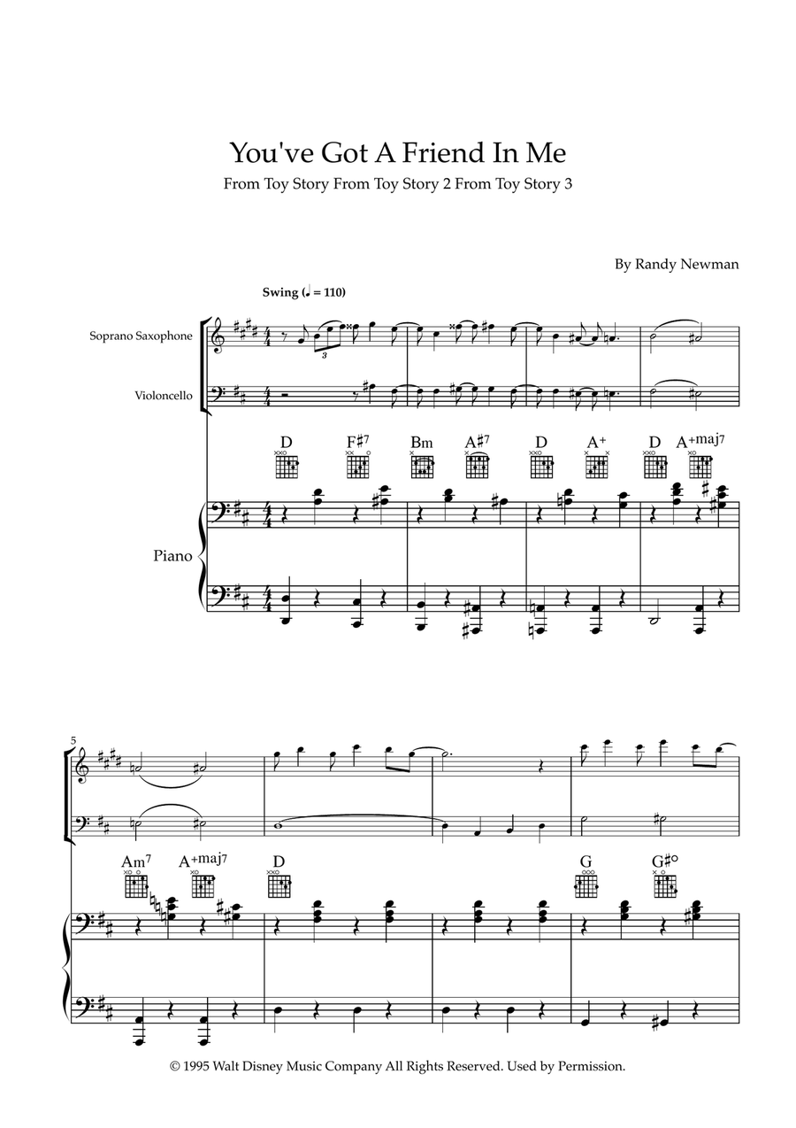 You've Got A Friend In Me Soprano Saxophone scores gallery preview page 1