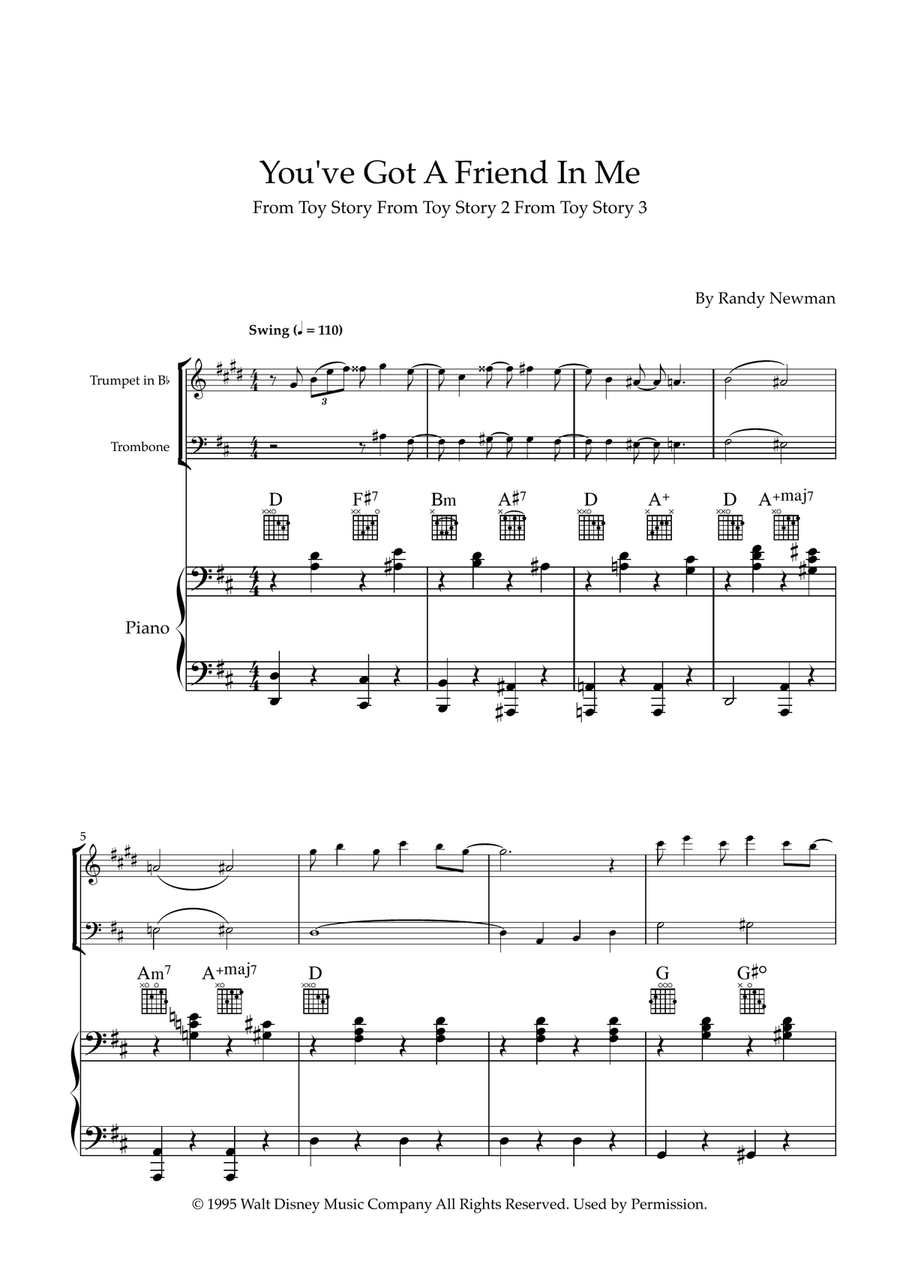 You've Got A Friend In Me Brass Duet scores gallery preview page 1