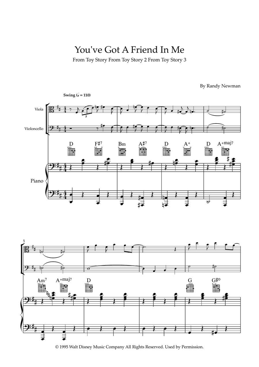 You've Got A Friend In Me String Duet scores gallery preview page 1