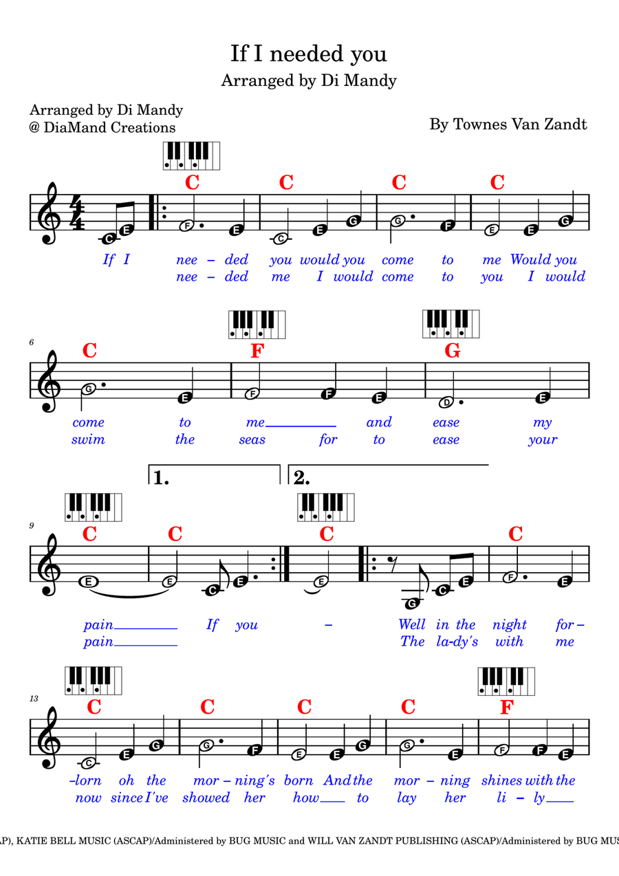 If I Needed You If I Needed You Piano scores gallery preview page 1
