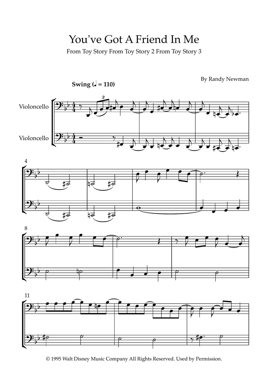 You've Got A Friend In Me String Duet scores gallery preview page 1