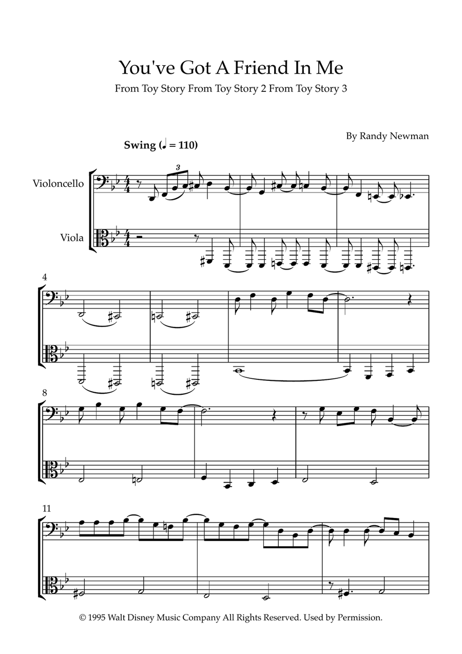 You've Got A Friend In Me String Duet scores gallery preview page 1