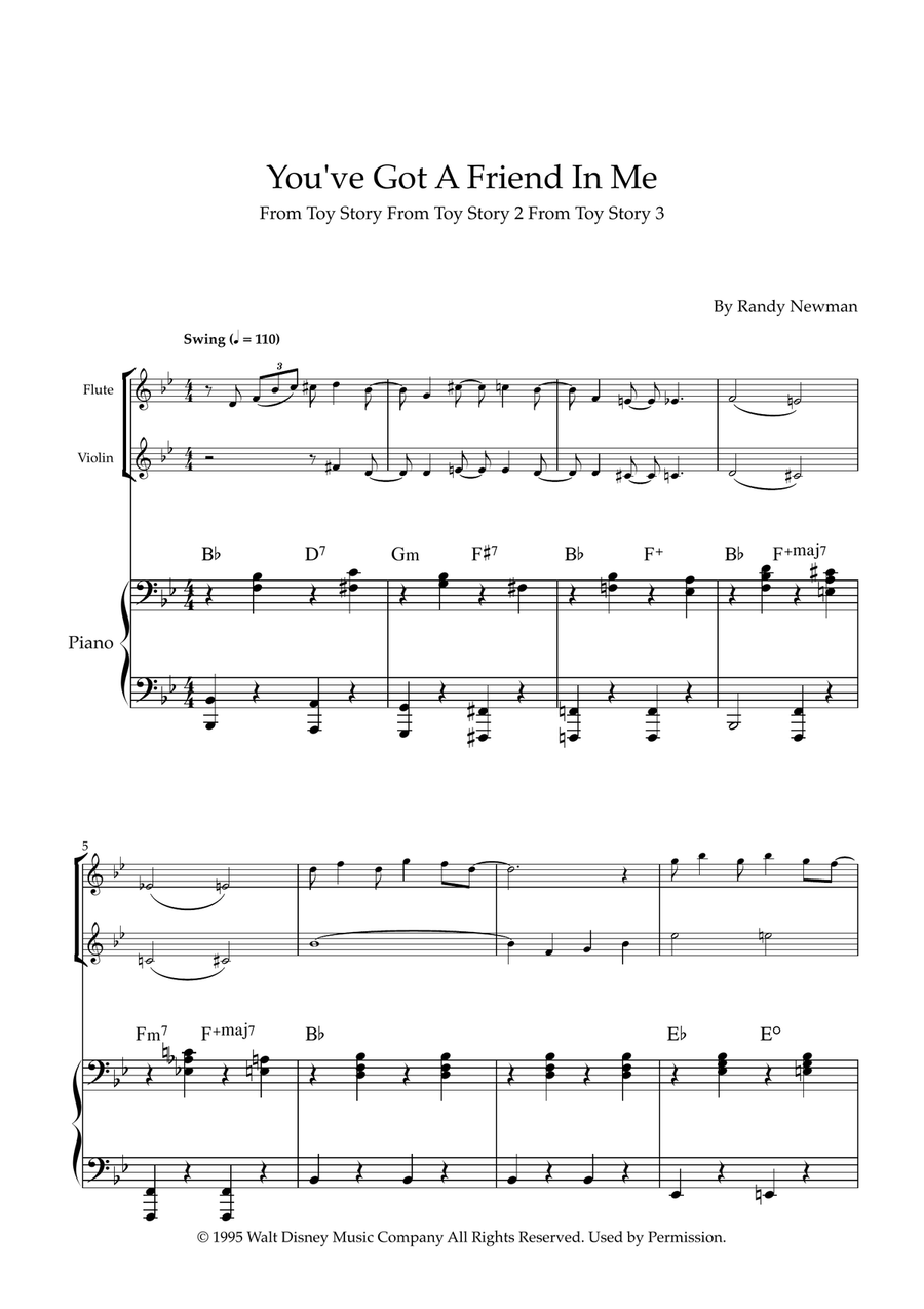 You've Got A Friend In Me Flute scores gallery preview page 1