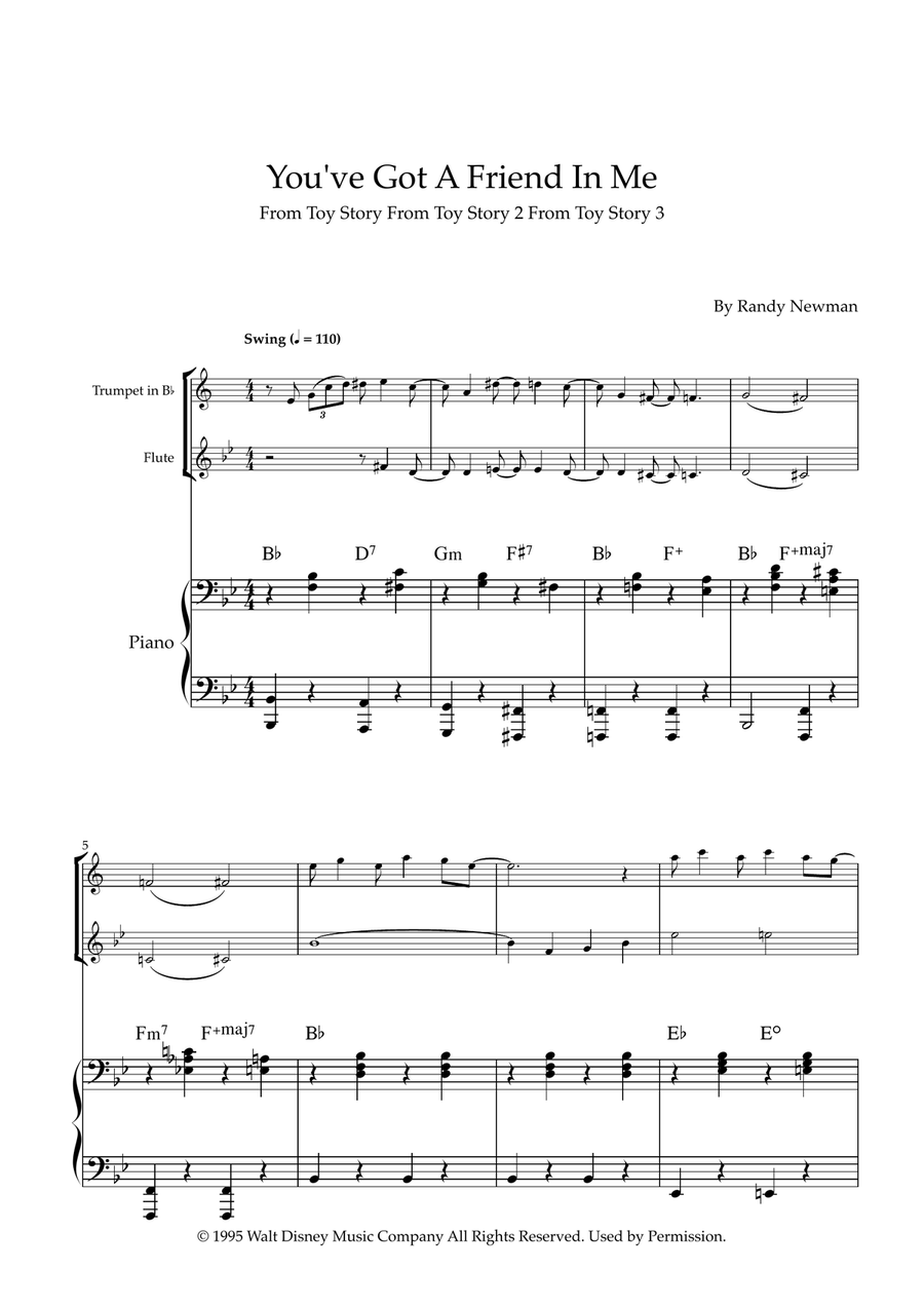 You've Got A Friend In Me Flute scores gallery preview page 1