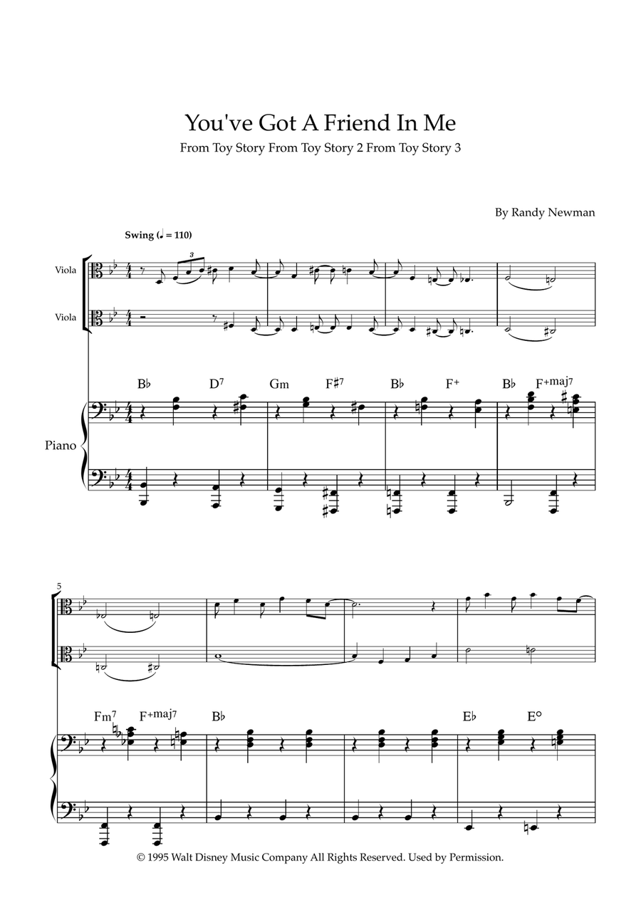 You've Got A Friend In Me String Duet scores gallery preview page 1