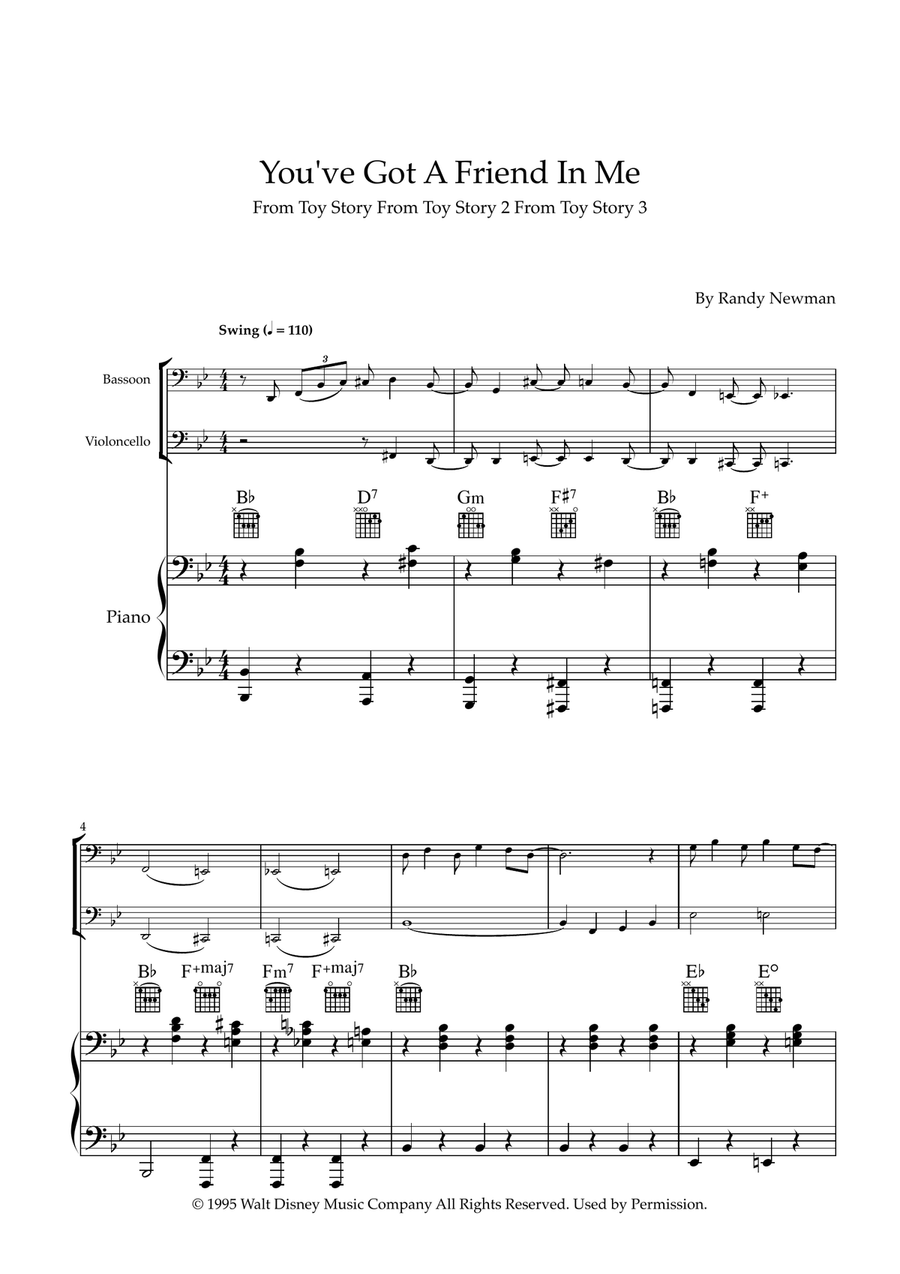 You've Got A Friend In Me Bassoon scores gallery preview page 1