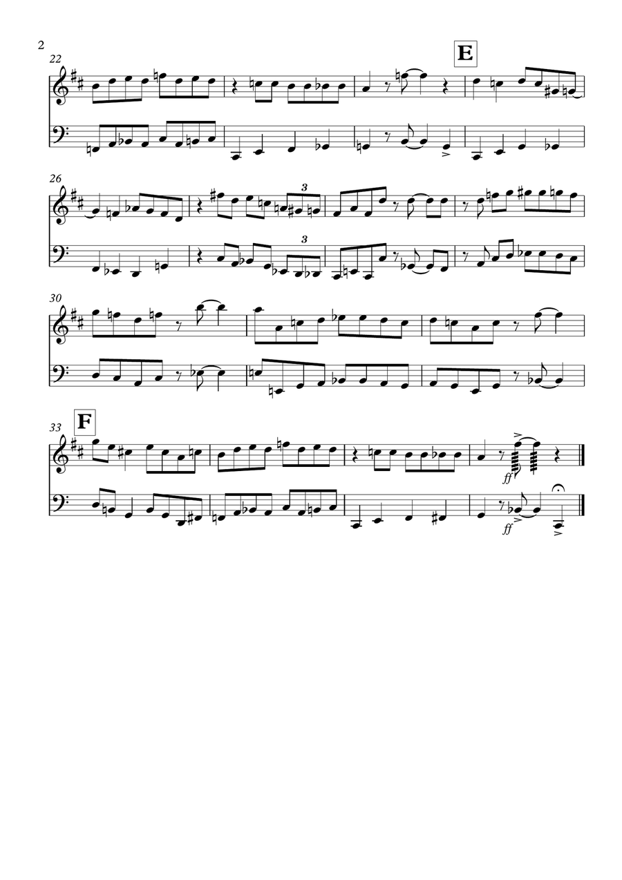 Blues Duet for Clarinet and Tuba Duet B-Flat Clarinet scores gallery preview page 2
