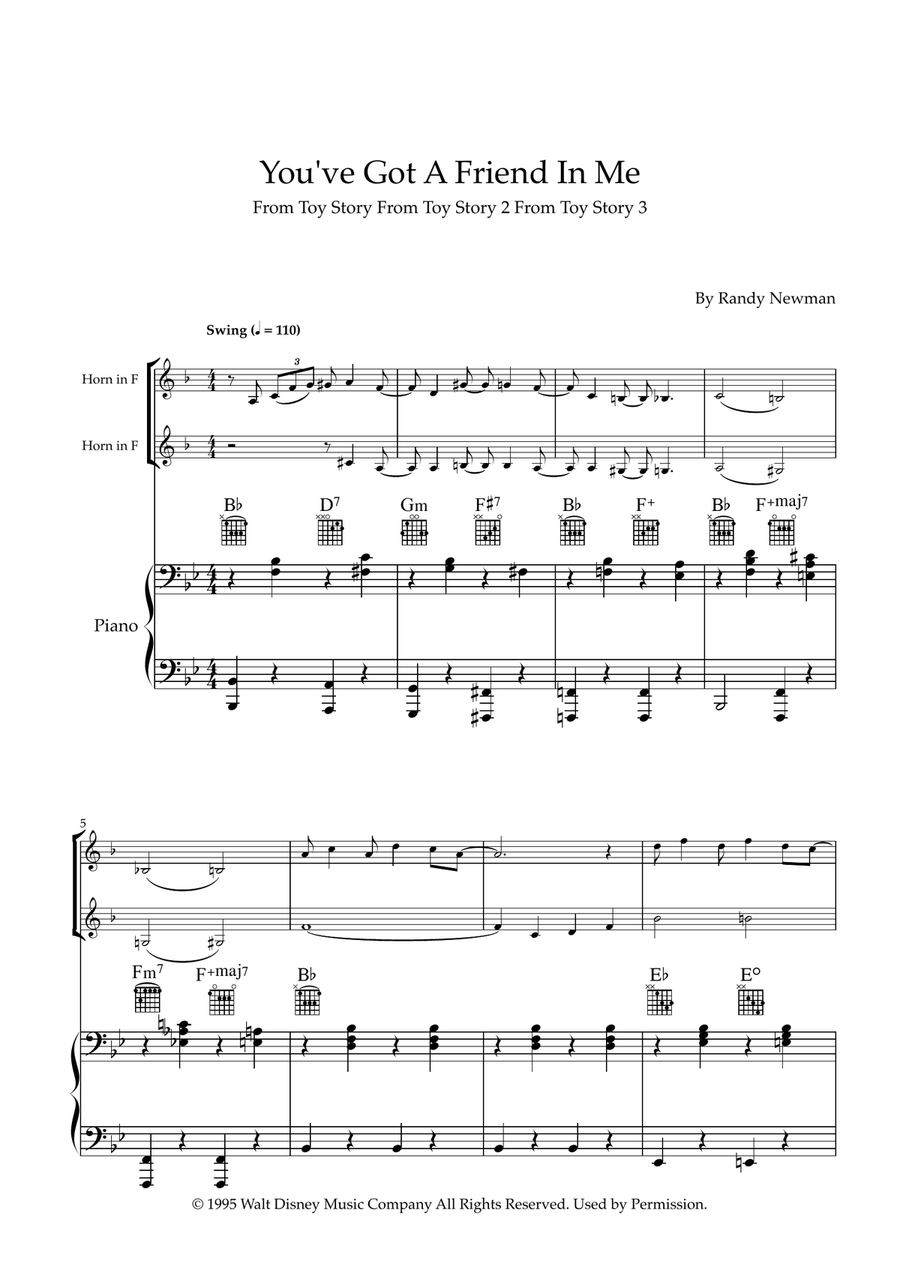 You've Got A Friend In Me Brass Duet scores gallery preview page 1