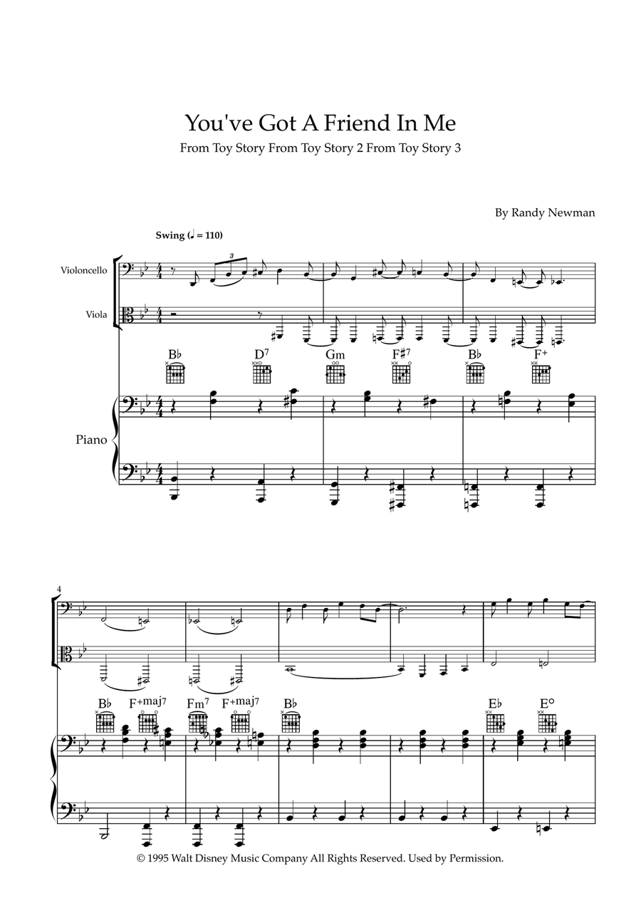 You've Got A Friend In Me String Duet scores gallery preview page 1