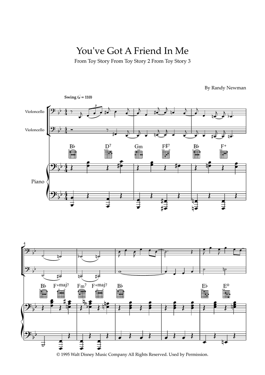 You've Got A Friend In Me String Duet scores gallery preview page 1