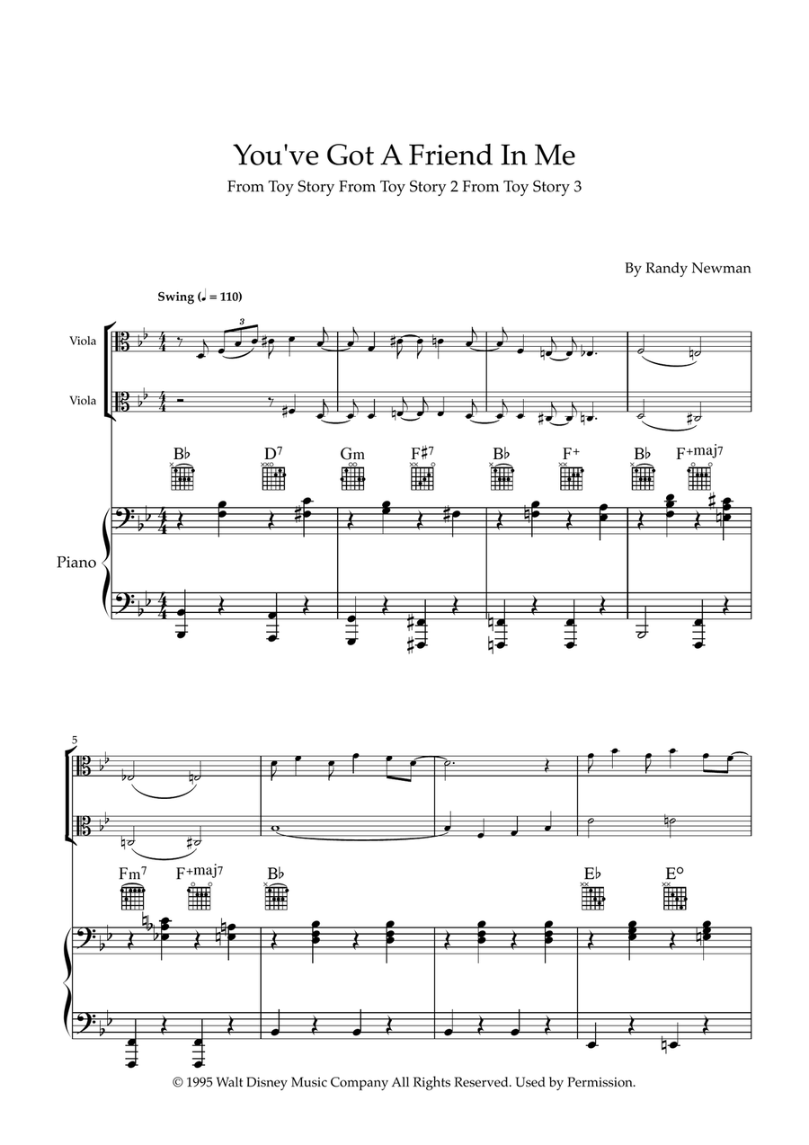 You've Got A Friend In Me String Duet scores gallery preview page 1