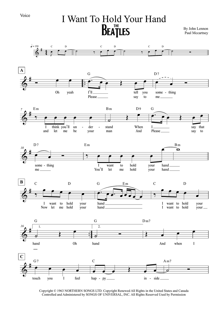 I Want To Hold Your Hand Piano scores gallery preview page 1