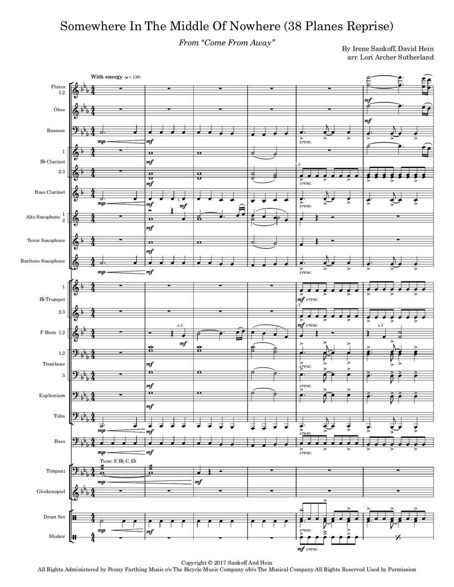 Somewhere In The Middle Of Nowhere (38 Planes Reprise) Concert Band scores gallery preview page 2