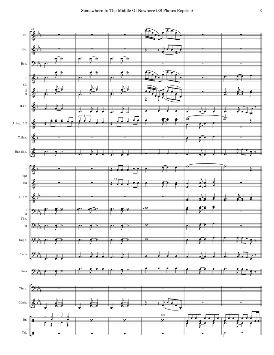Somewhere In The Middle Of Nowhere (38 Planes Reprise) Concert Band scores gallery preview page 4