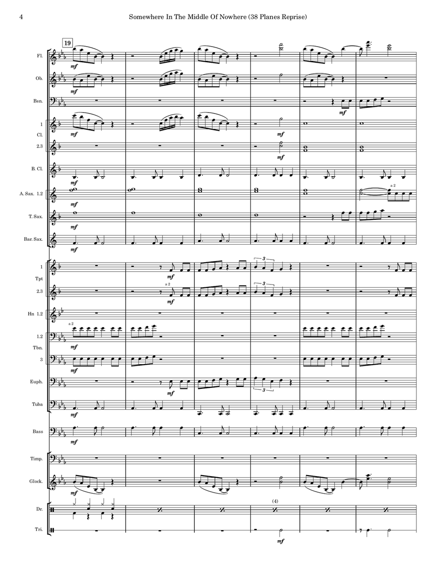 Somewhere In The Middle Of Nowhere (38 Planes Reprise) Concert Band scores gallery preview page 5