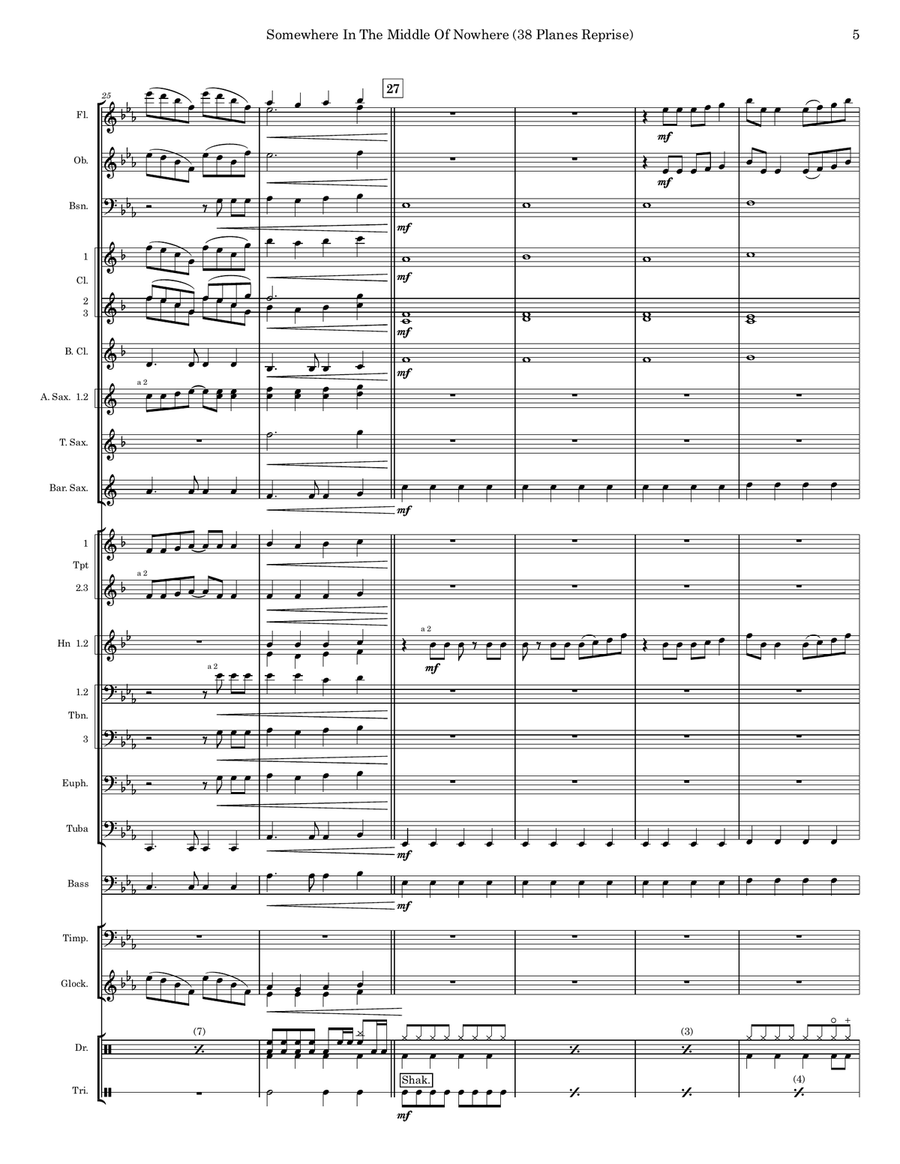 Somewhere In The Middle Of Nowhere (38 Planes Reprise) Concert Band scores gallery preview page 6