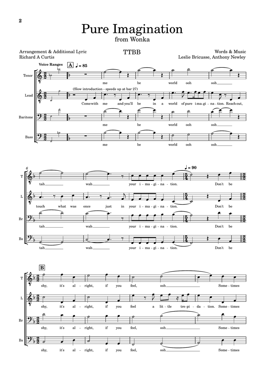 Pure Imagination TTBB scores gallery preview page 2