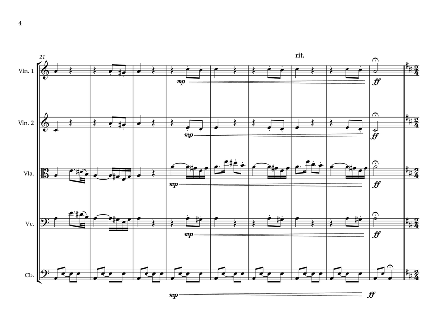 MauritIanian National Anthem for String Orchestra String Orchestra scores gallery preview page 4