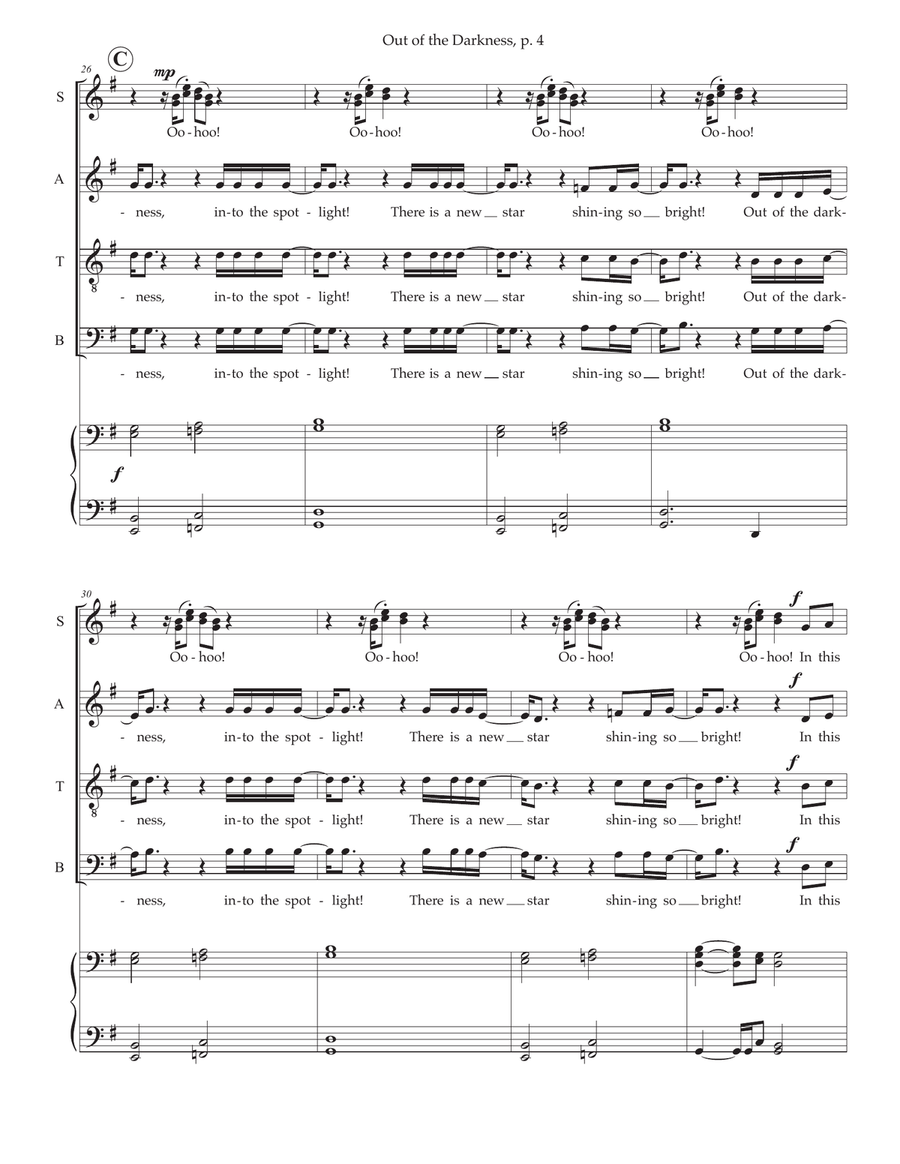 Out Of The Darkness (A Place Where We Belong) 4-Part scores gallery preview page 4