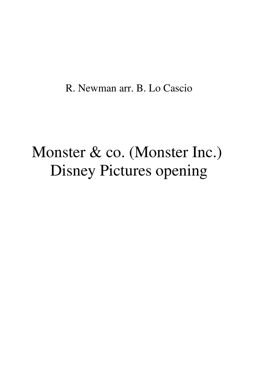 Monsters Inc. Monsters Inc. Piano Solo scores gallery preview page 1