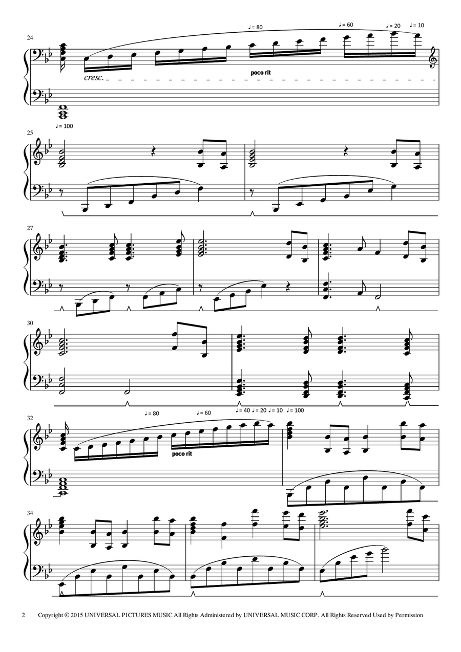 Jurassic World Suite Jurassic World Suite Piano Solo scores gallery preview page 2