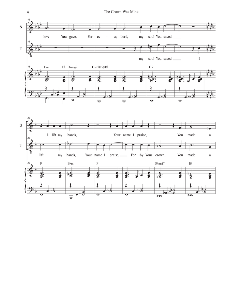 The Crown Was Mine (2-part choir - (Soprano and Tenor) 2-Part scores gallery preview page 4