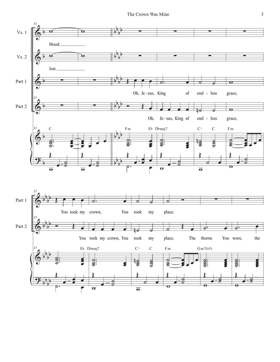 The Crown Was Mine (2-part choir) 2-Part scores gallery preview page 3