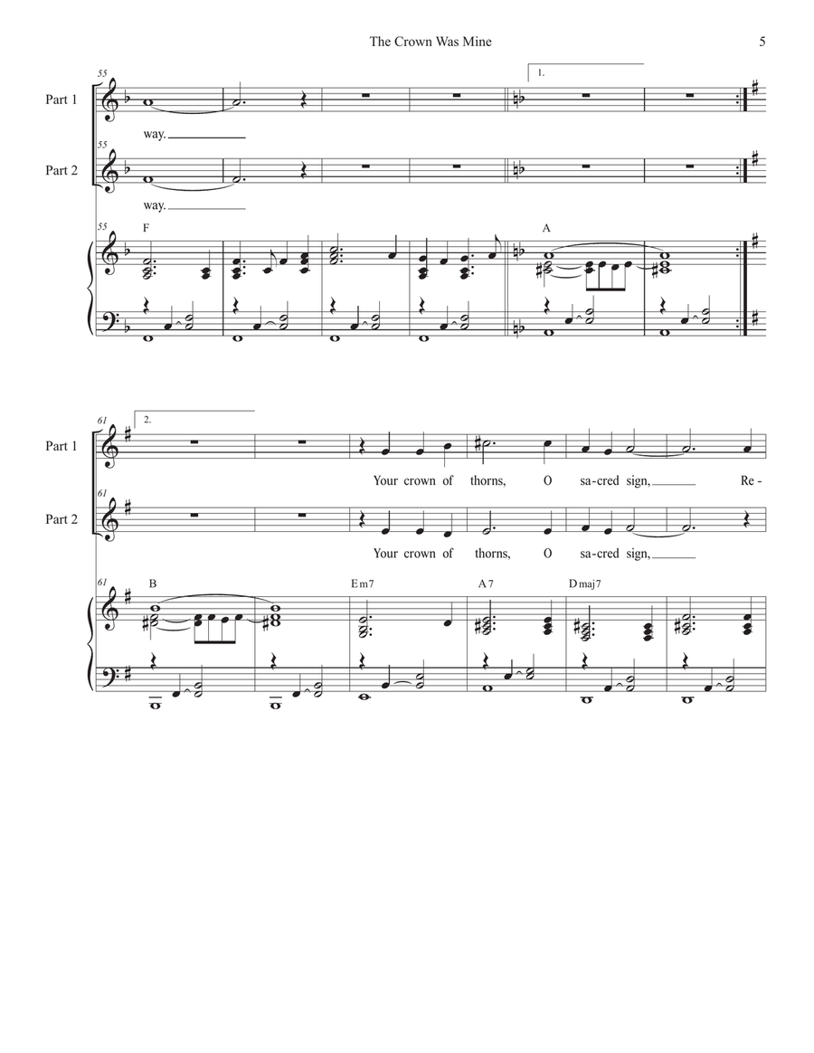 The Crown Was Mine (2-part choir) 2-Part scores gallery preview page 5